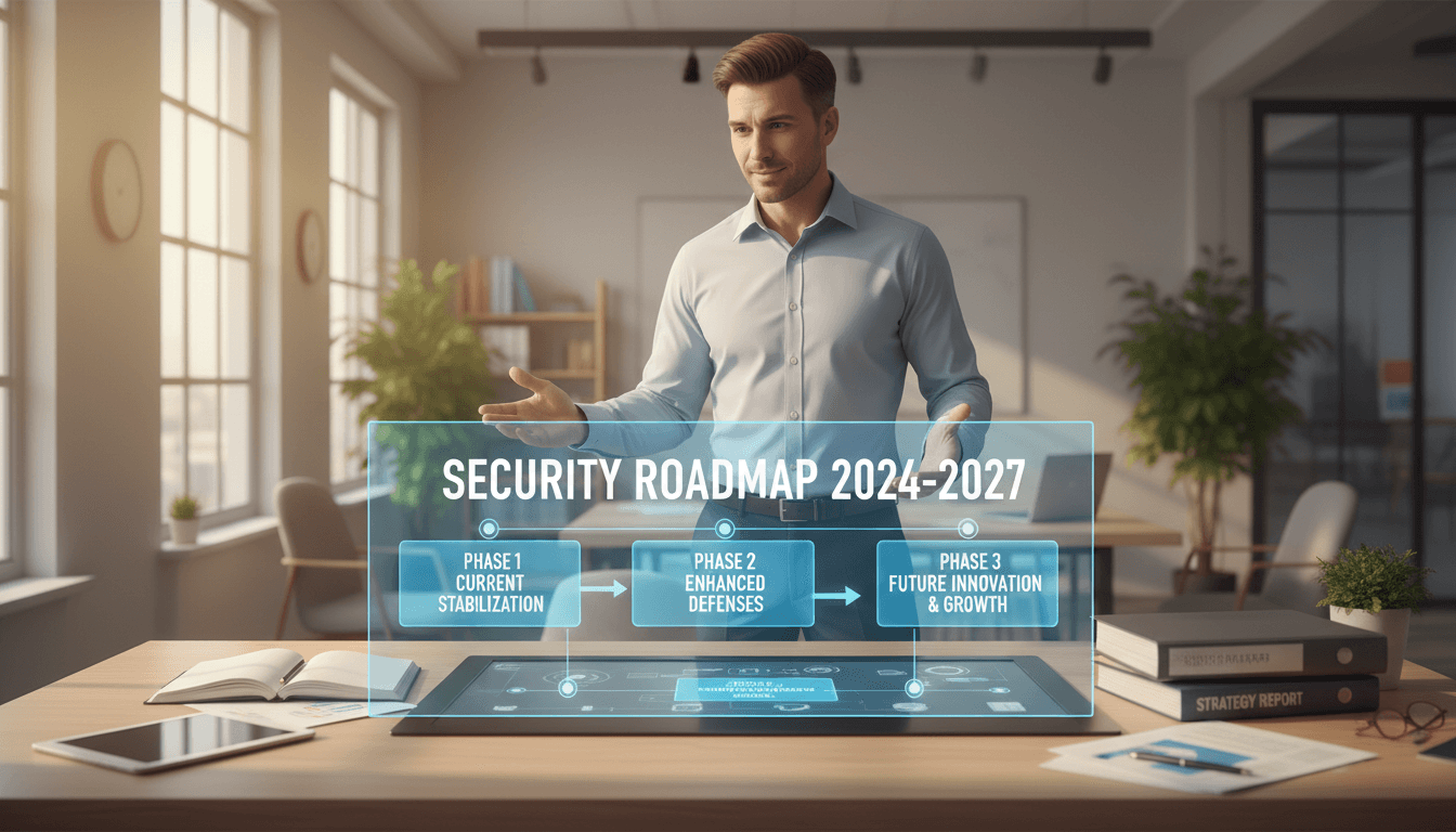 Security consultant reviewing growth-focused security roadmap